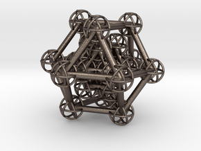 Hyper Cuboctahedron study in Polished Bronzed Silver Steel