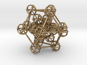 Metatron's Hypercube Variation 60mm 1.5mm  in Polished Gold Steel