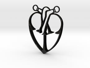 Storybook-Organic Heart Pendant in Matte Black Steel