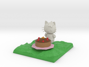 Hello Kitty With Cake  in Full Color Sandstone