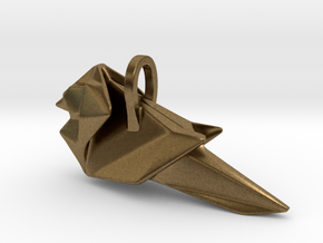 Origami Cardinal finch in Natural Bronze