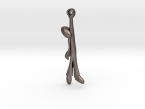 Hanging Man -v2a Steel Smoothed in Polished Bronzed Silver Steel