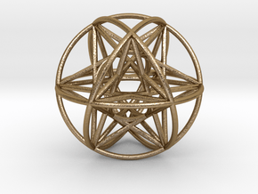 80 Cubeoctahedral Sphere Symmetry 48 x 3mm in Polished Gold Steel
