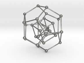 Pyramid Cube Dodecahedron in Fine Detail Polished Silver