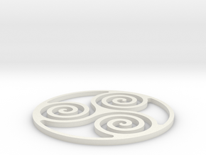 Triskelion Coaster 3 in White Natural Versatile Plastic