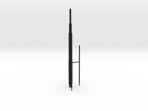 Willis Tower Antennae (Hollow) Right_Final in Black Natural Versatile Plastic