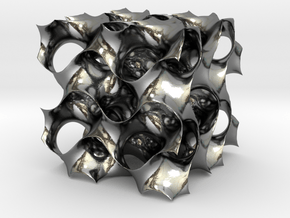 3D Gyroid Minimal Surface in Polished Silver