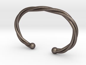 Torque celtique simple in Polished Bronzed Silver Steel