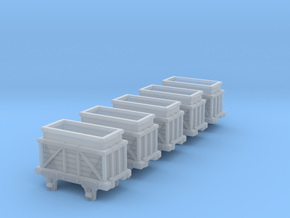 Hon3 Ore Car 5 pack in Smooth Fine Detail Plastic