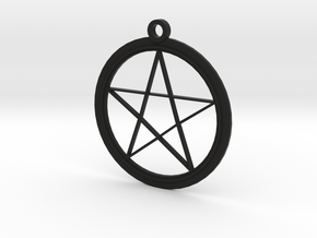 Pentagram Necklace in Black Natural Versatile Plastic
