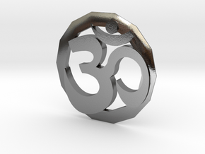 Om Pendant in Polished Silver