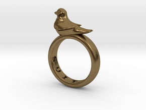 Office Bird Ring (various sizes) in Natural Bronze