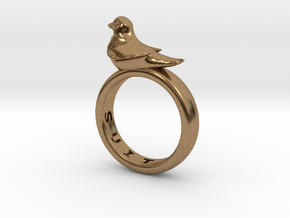 Office Bird Ring (various sizes) in Natural Brass