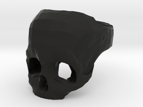 Skull Ring US 12 in Black Natural Versatile Plastic