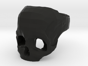 Skull Ring US 10 by Bits to Atoms in Black Natural Versatile Plastic