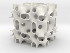 Gozdz BFY Cubic minimal surface 2x2x2 cells in White Natural Versatile Plastic
