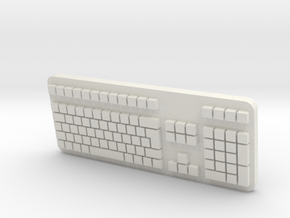 Keyboard in White Natural Versatile Plastic