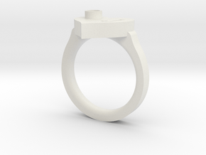 J Ring Initial in White Natural Versatile Plastic