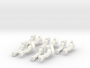 5 Sets of Monster Arms Straight in White Processed Versatile Plastic
