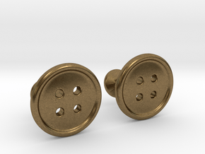 Button Cufflinks in Natural Bronze