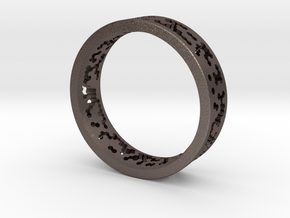 Math Ring v8 in Polished Bronzed Silver Steel