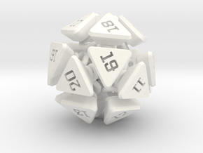 New Class of Dice - Spring-loaded Icodie in White Processed Versatile Plastic