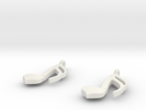 Sixteenth Heart Earrings in White Natural Versatile Plastic
