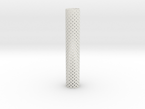 Square Perforated Tubing 16 cm in White Natural Versatile Plastic