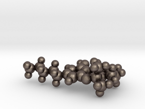 THC molecule in Polished Bronzed Silver Steel