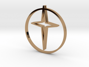 Circle of life cross 45mm in Polished Brass