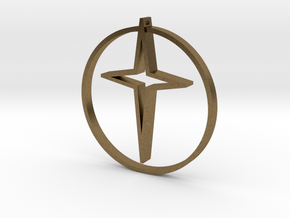 Circle of life cross 40mm in Natural Bronze