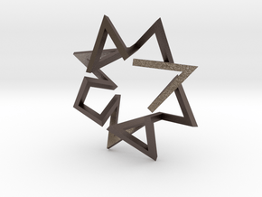 Regular Constant-torsion Polygon (+++---)^4 in Polished Bronzed Silver Steel