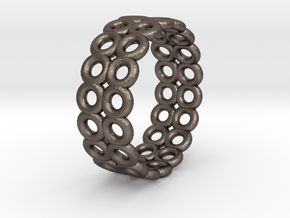 Ring N003 in Polished Bronzed Silver Steel