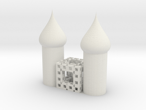 Fractal 444 cube cathedral in White Natural Versatile Plastic