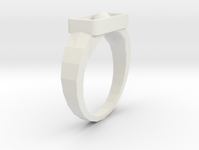 Ring N004 in White Natural Versatile Plastic