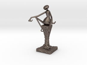 Abstract Figurine in Polished Bronzed Silver Steel