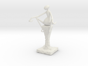Abstract Figurine in White Natural Versatile Plastic