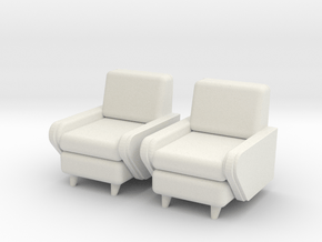 1:36 Moderne Club Chair in White Natural Versatile Plastic