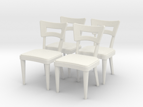 1:36 Dog Bone Chairs (Set of 4) in White Natural Versatile Plastic