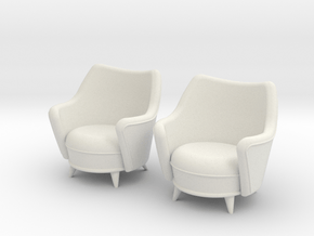 1:36 Moderne Tub Chair in White Natural Versatile Plastic