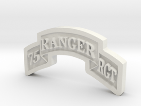 Ranger Scroll (75th Ranger RGMT) in White Natural Versatile Plastic