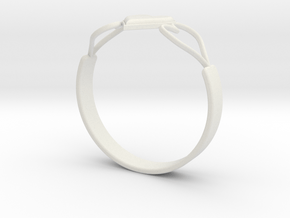 Heart Ring without Text in White Natural Versatile Plastic