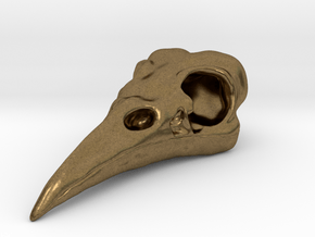 Raven Skull Pendant in Natural Bronze