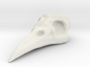 Raven Skull Pendant in White Natural Versatile Plastic