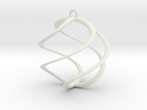 Spiral Pendant 1 in White Natural Versatile Plastic