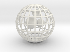 Caged beads in White Natural Versatile Plastic