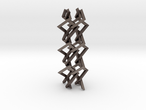 Three-dimensional z3 Chain-link Fence (Medium) in Polished Bronzed Silver Steel