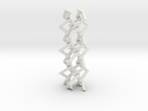 Three-dimensional z3 Chain-link Fence (Medium) in White Natural Versatile Plastic