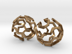 Hamilton Cycle on Soccer Ball (Extra Small Pair) in Natural Brass