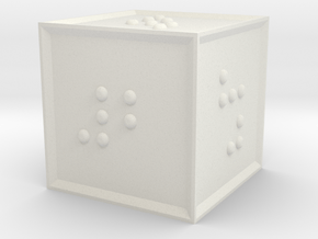 Braille D6 in White Natural Versatile Plastic